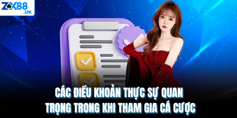 Các điều khoản thực sự quan trọng trong khi tham gia cá cược